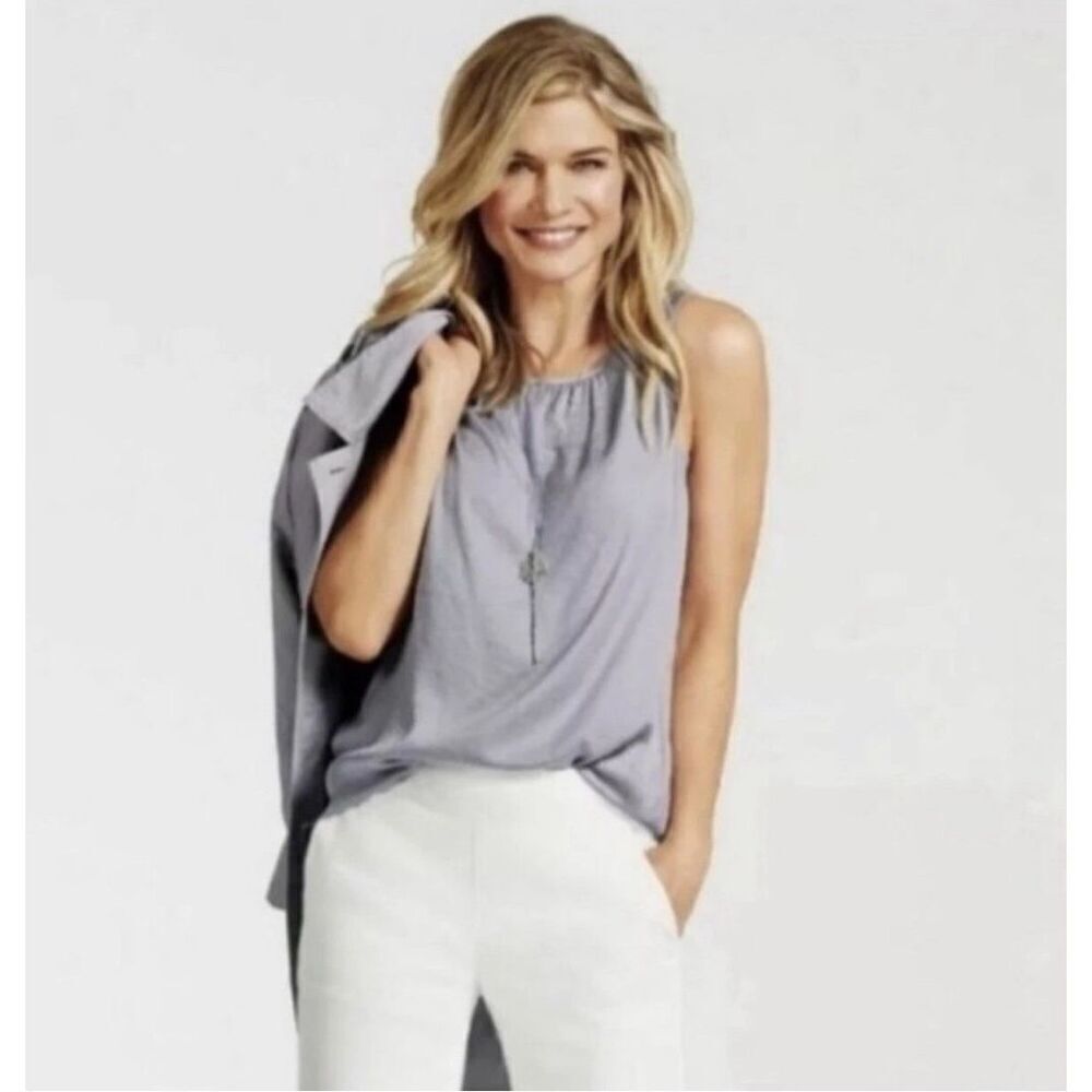 Cabi Tie Back MIST Sleeveless Blouse Top Large #5363